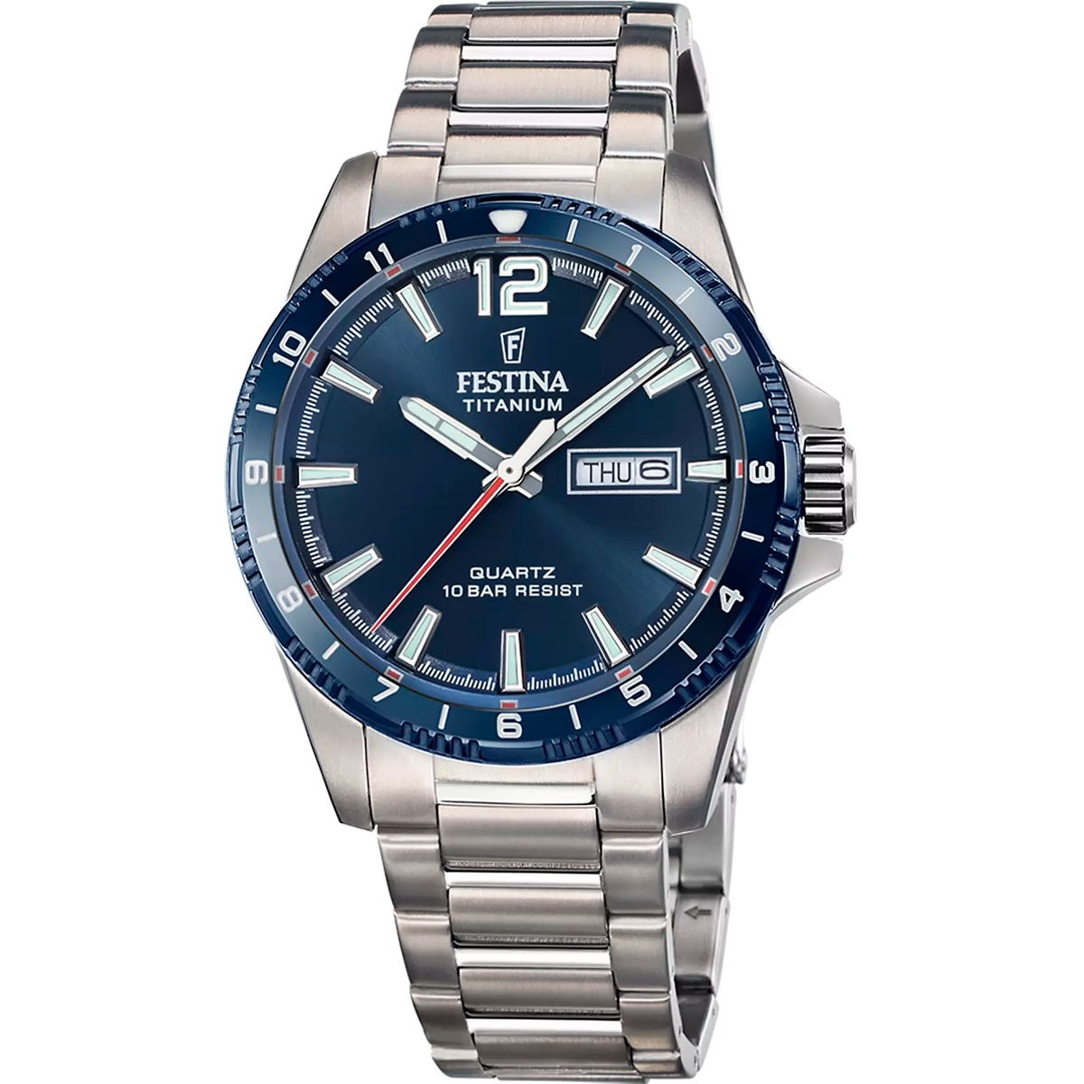 Orologio Festina Titanium 43 Mm Titanio Braccialato Blu