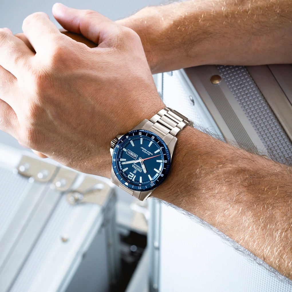 Orologio Festina Titanium 43 Mm Titanio Braccialato Blu