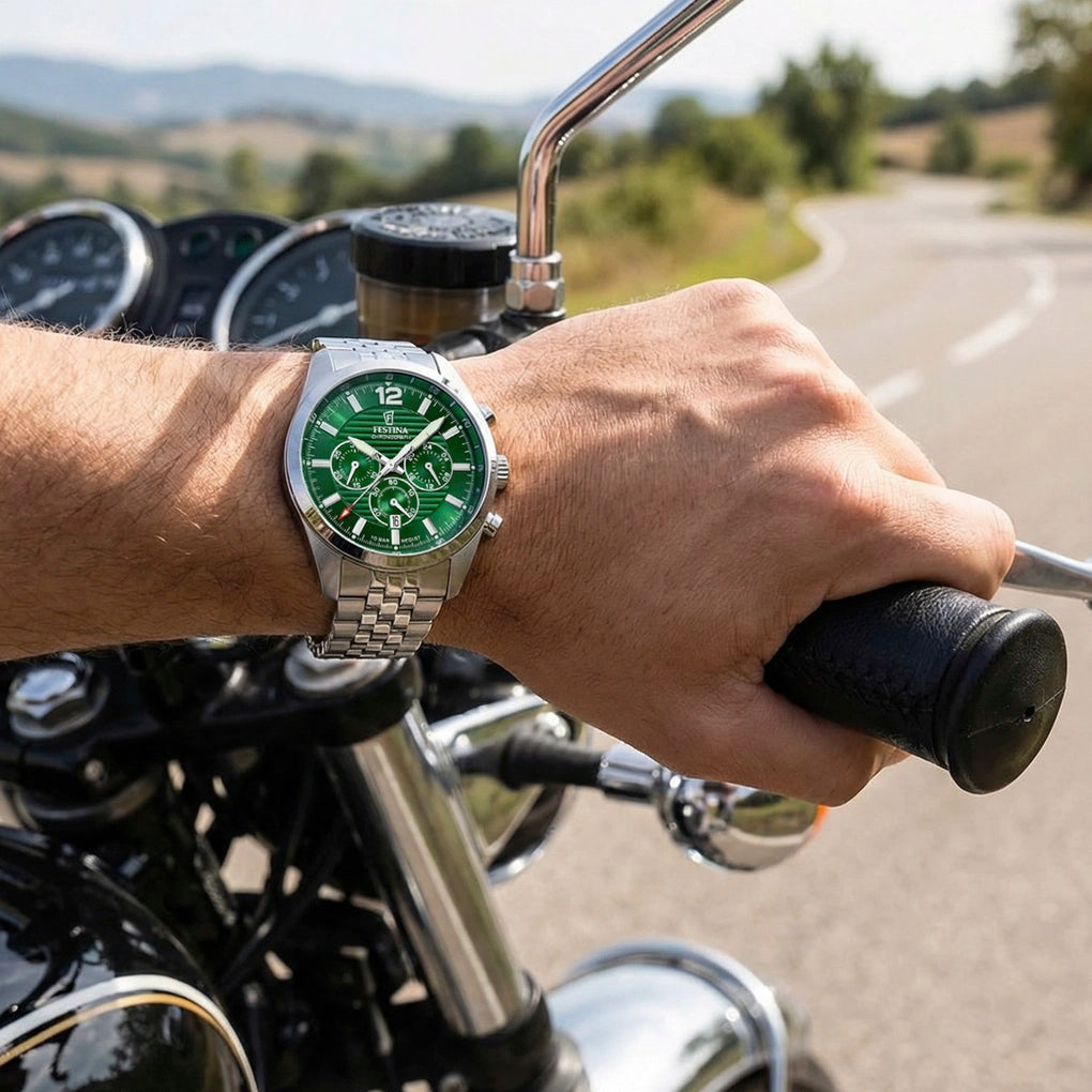 Orologio Festina Timeless Chrono 43,8 Mm Acciaio Braccialato Verde