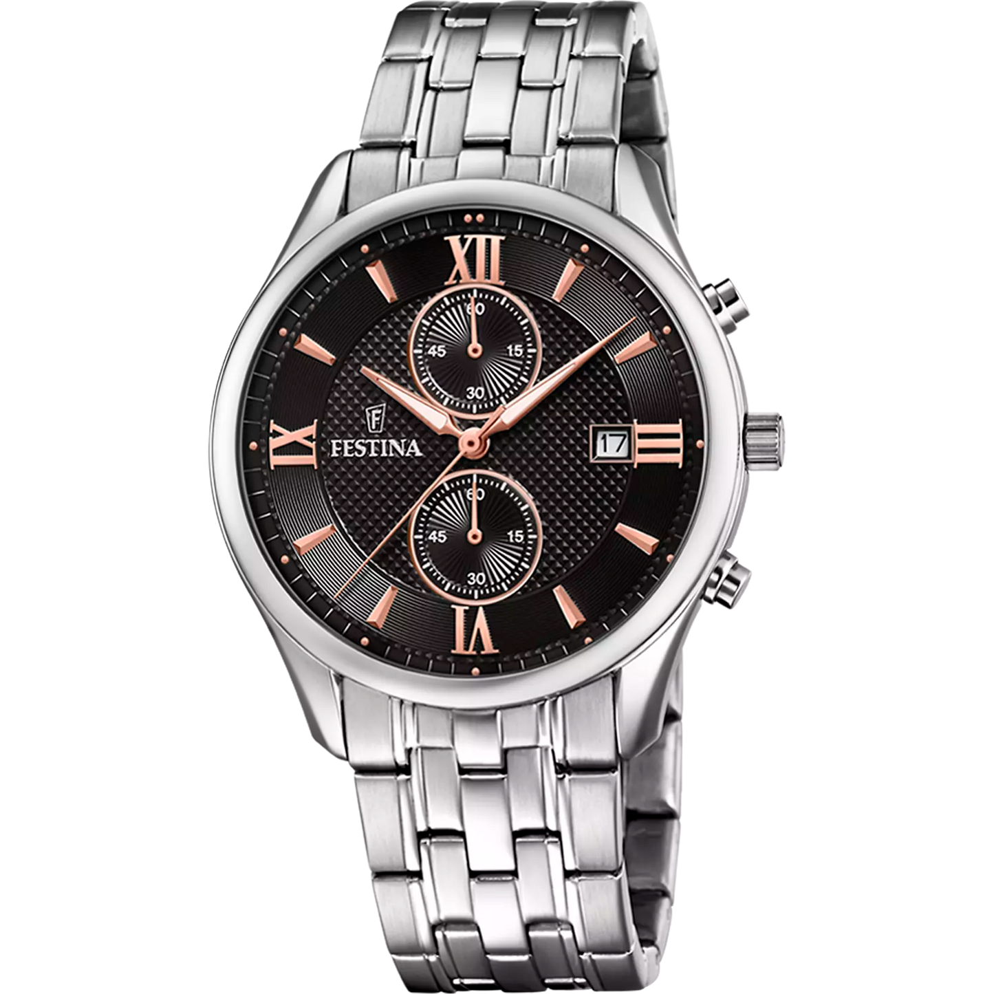 Orologio Festina Timeless Chrono 42 Mm Acciaio Braccialato Nero