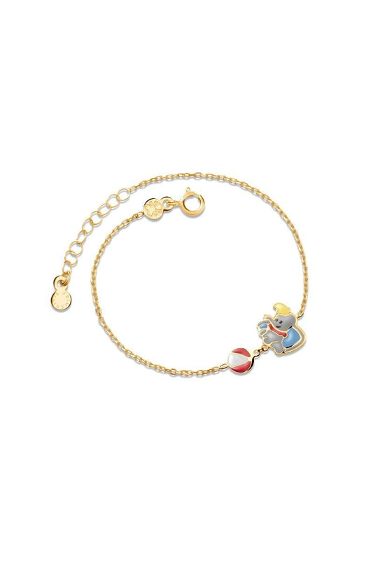 Bracciale Lebebé Prime Gioie Fiabe Oro Giallo 9 Kt Dumbo e Palla