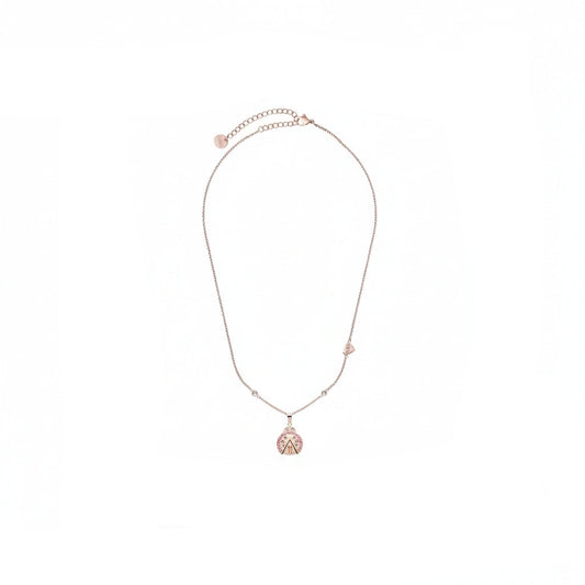 Collana Alviero Martini 1A Classe Ladybug Lane Pvd Oro Rosa Cristalli Pendente Coccinella