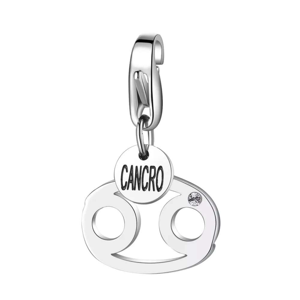 Charm Sagapò Happy Acciaio Cristallo Segno Zodiacale Cancro