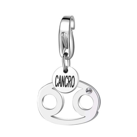 Charm Sagapò Happy Acciaio Cristallo Segno Zodiacale Cancro
