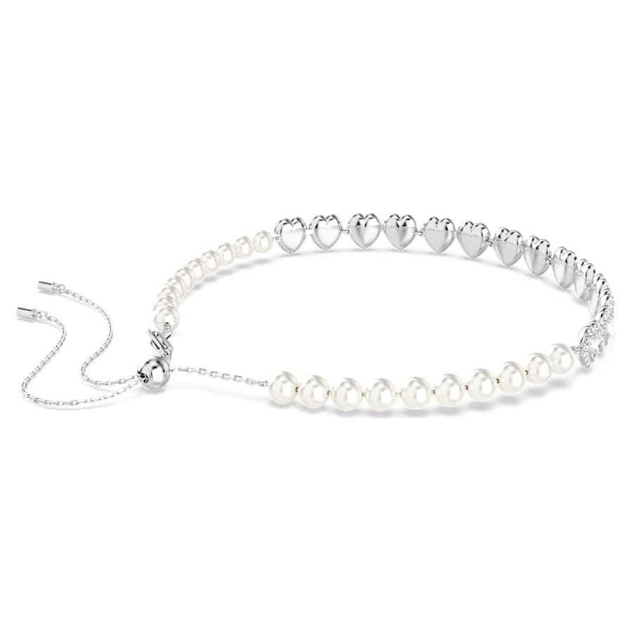 Girocollo Ariana Grande x Swarovski Ss25 Taglio misto, Crystal Pearl, Cuore, Bianco, Placcato rodio