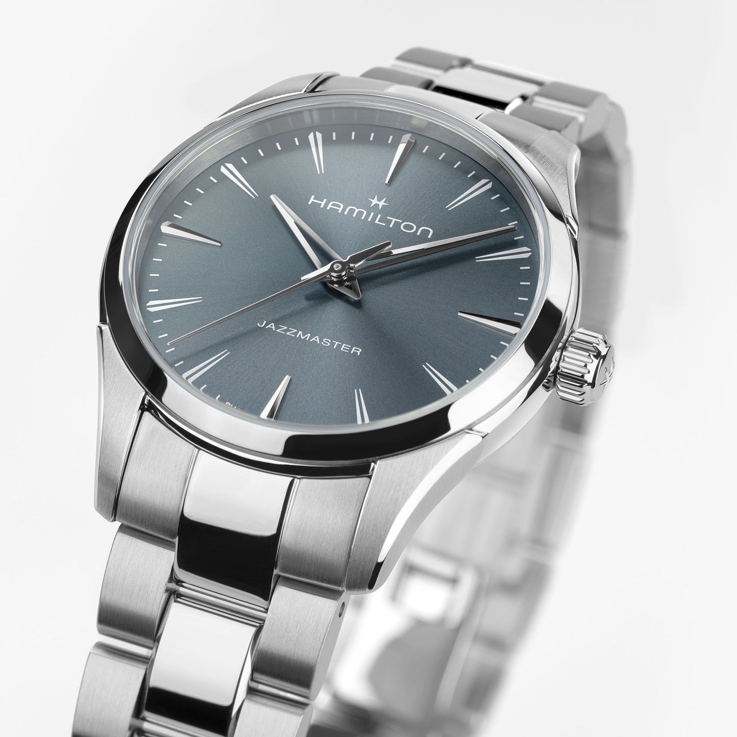 Orologio Donna Hamilton Jazzmaster Quartz Lady 32 Mm Acciaio Braccialato Blu