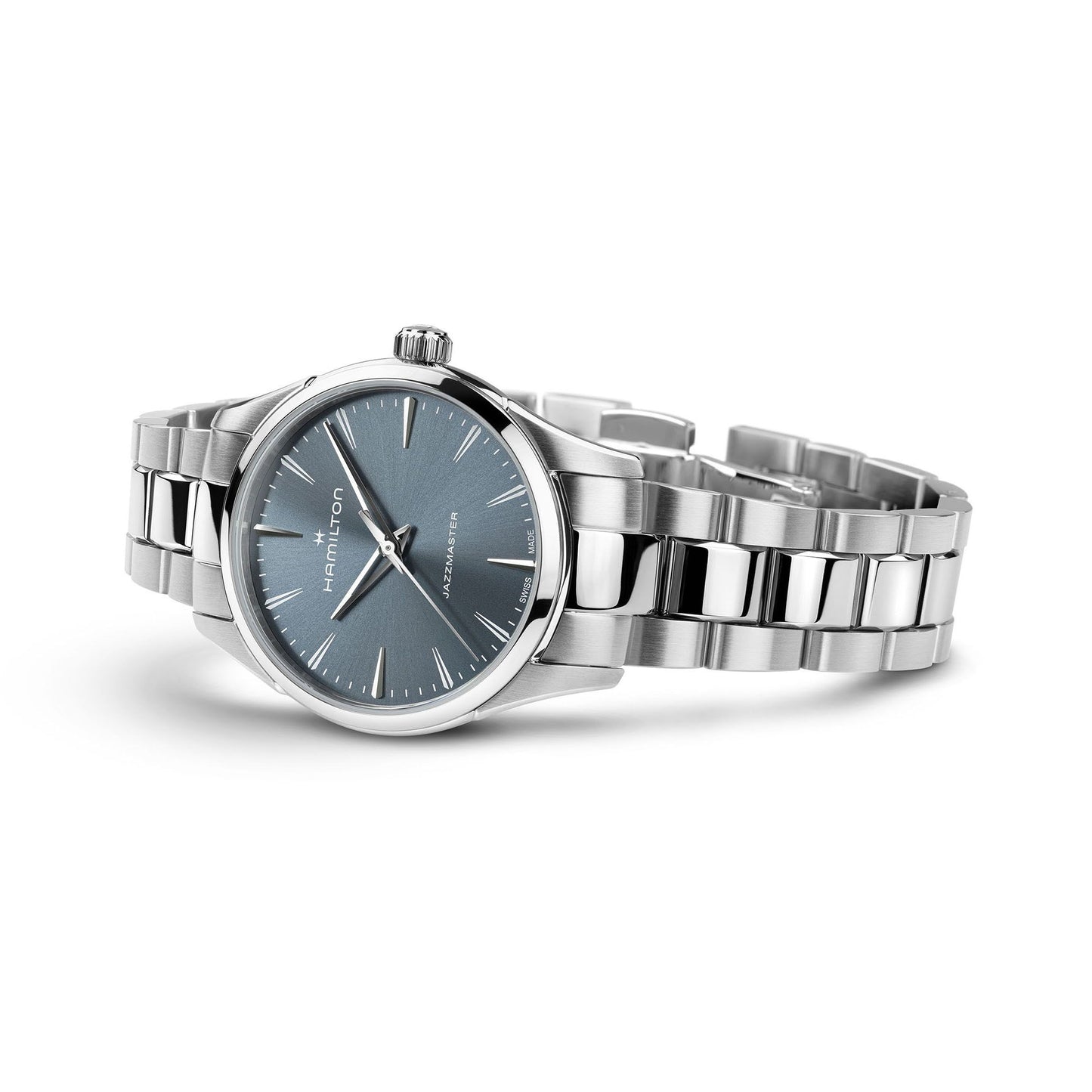 Orologio Donna Hamilton Jazzmaster Quartz Lady 32 Mm Acciaio Braccialato Blu