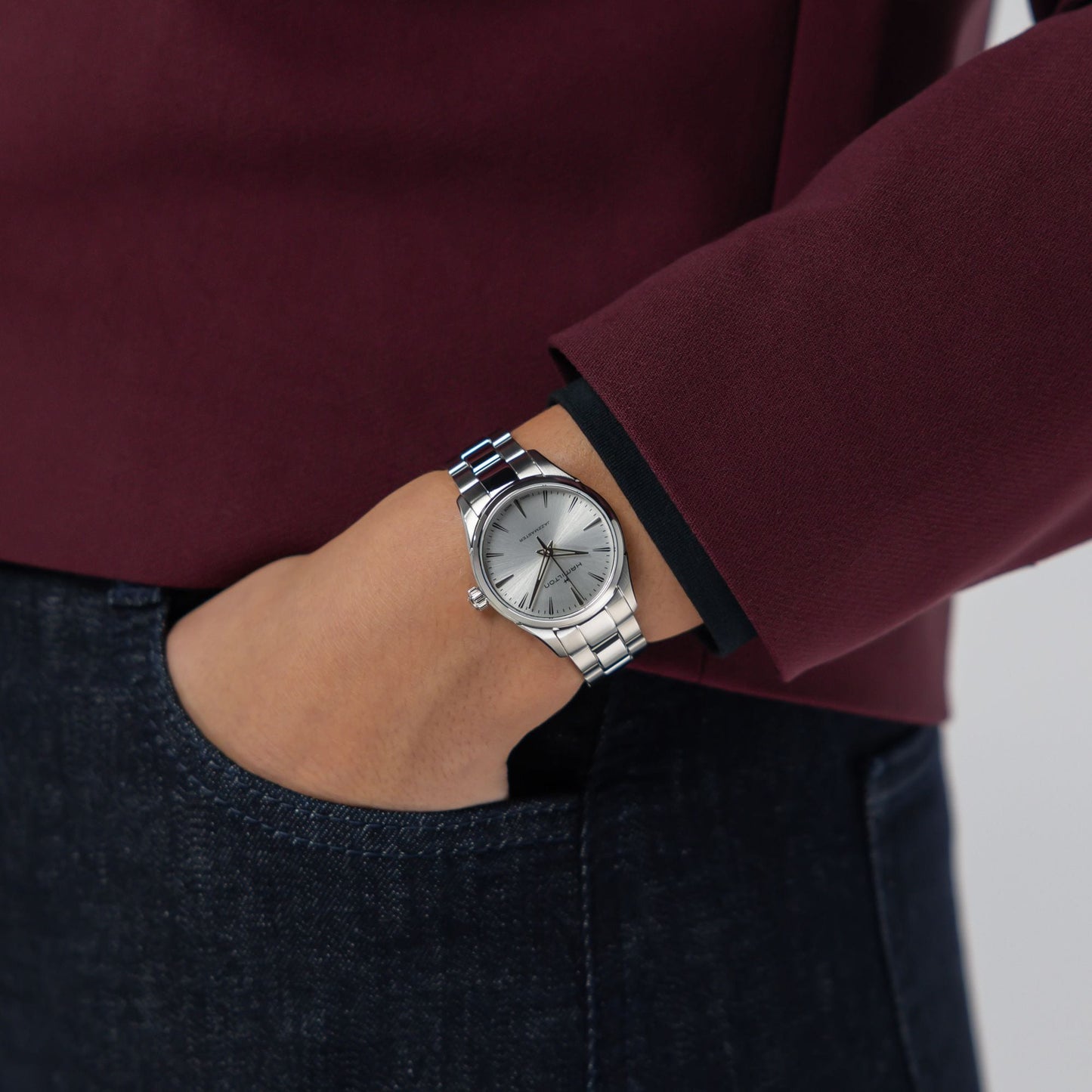 Orologio Hamilton Jazzmaster Quartz Lady 32 Mm Acciaio Braccialato Silver