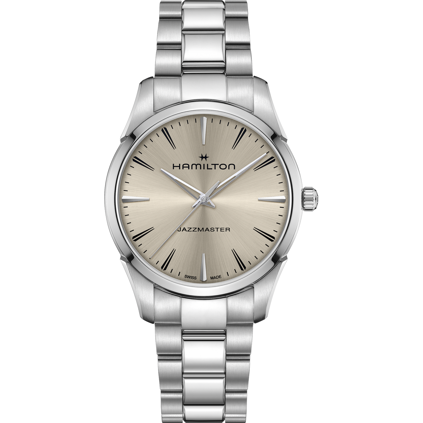 Orologio Hamilton Jazzmaster Quartz 40 Mm Acciaio Braccialato Beige