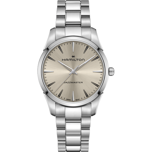 Orologio Hamilton Jazzmaster Quartz 40 Mm Acciaio Braccialato Beige