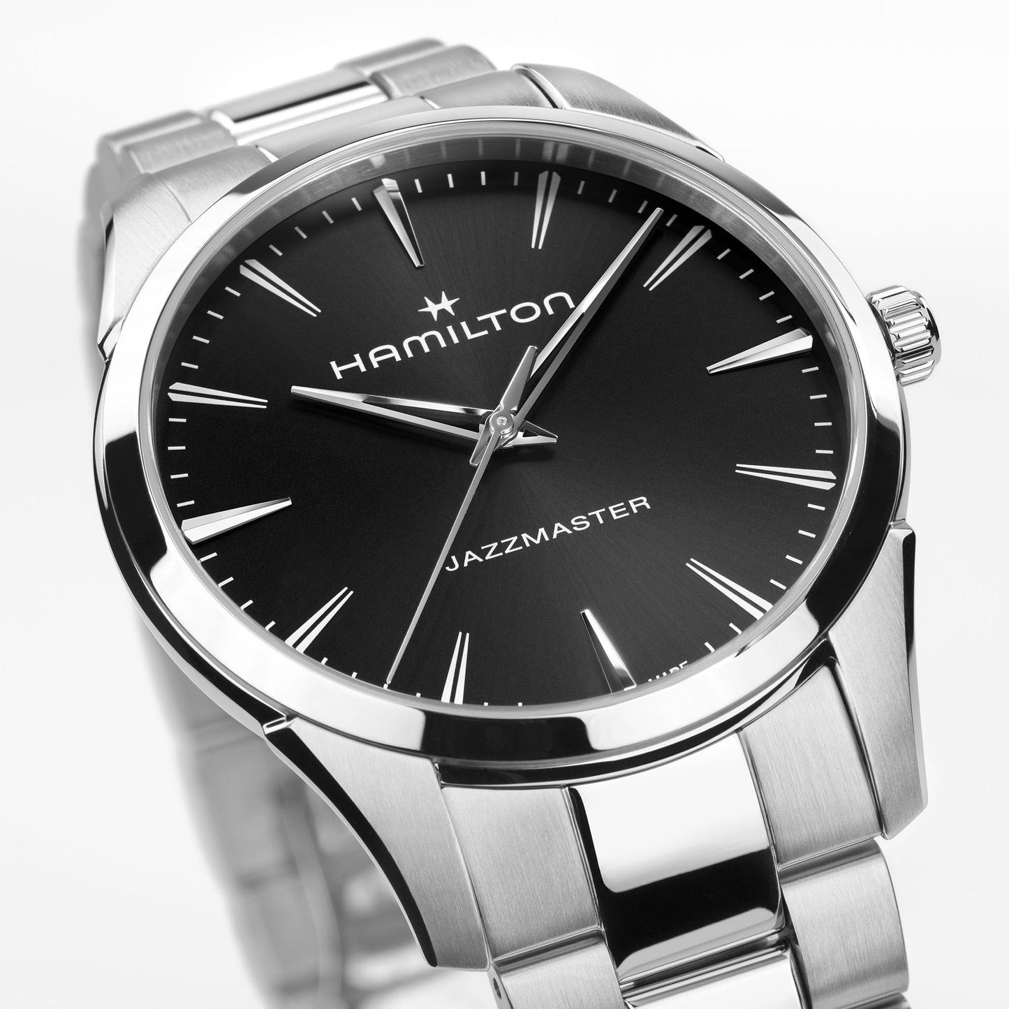 Orologio Hamilton Jazzmaster Quartz 40 Mm Acciaio Braccialato Nero