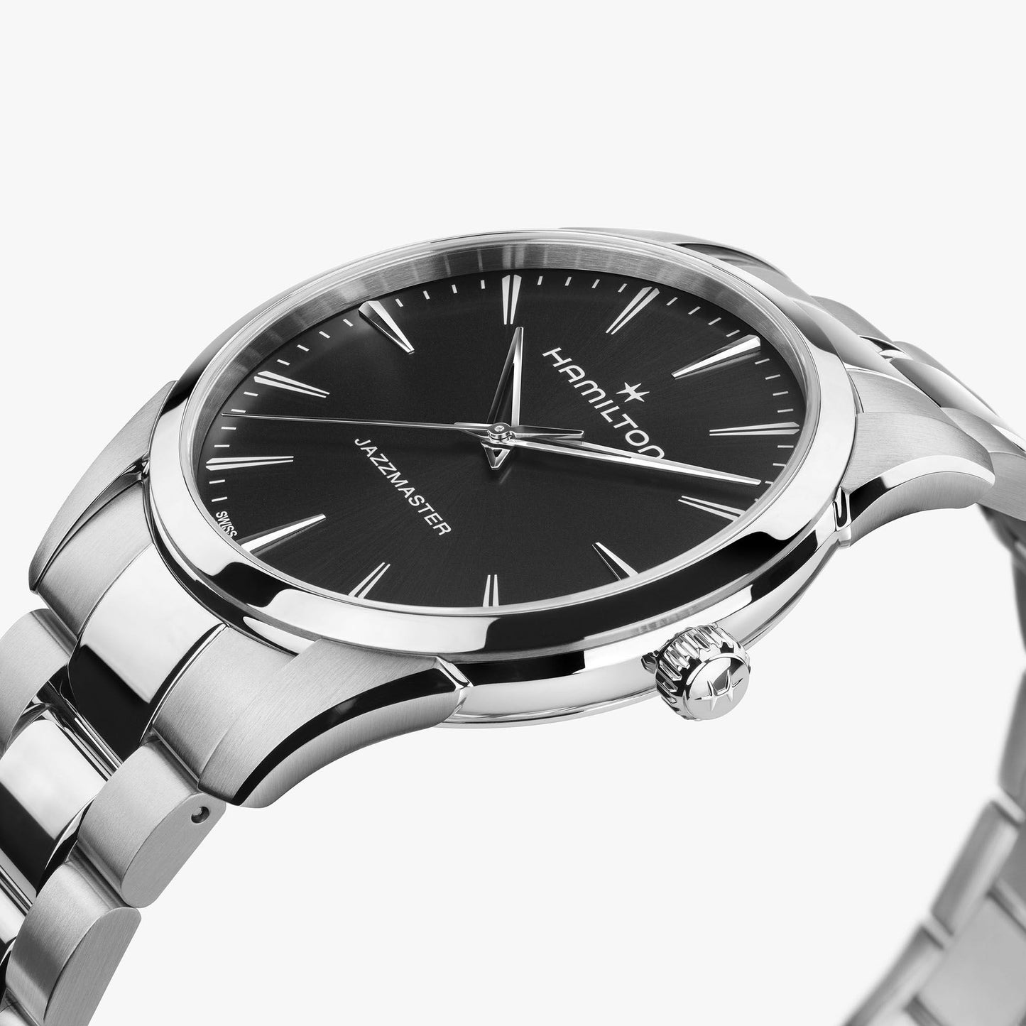 Orologio Hamilton Jazzmaster Quartz 40 Mm Acciaio Braccialato Nero