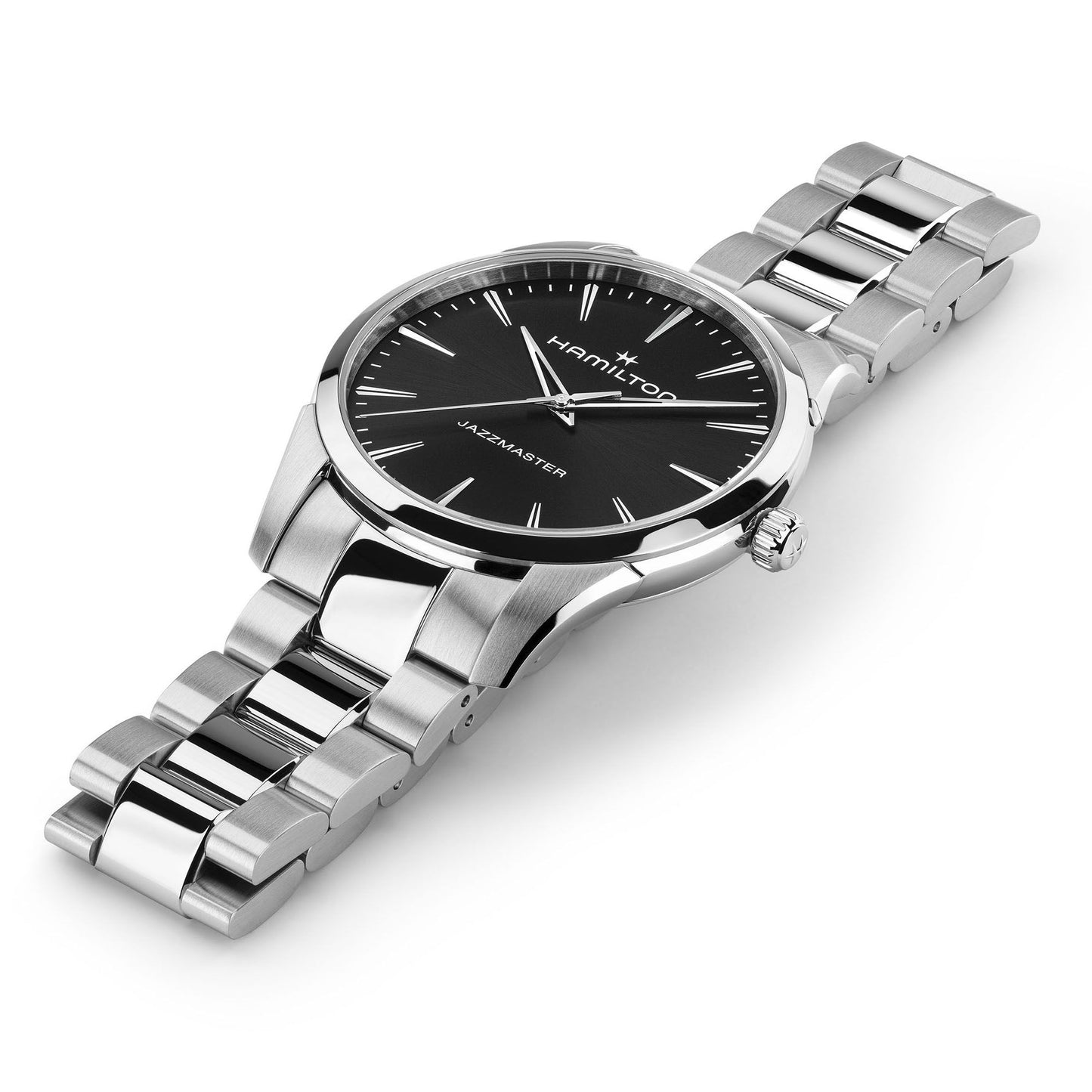 Orologio Hamilton Jazzmaster Quartz 40 Mm Acciaio Braccialato Nero