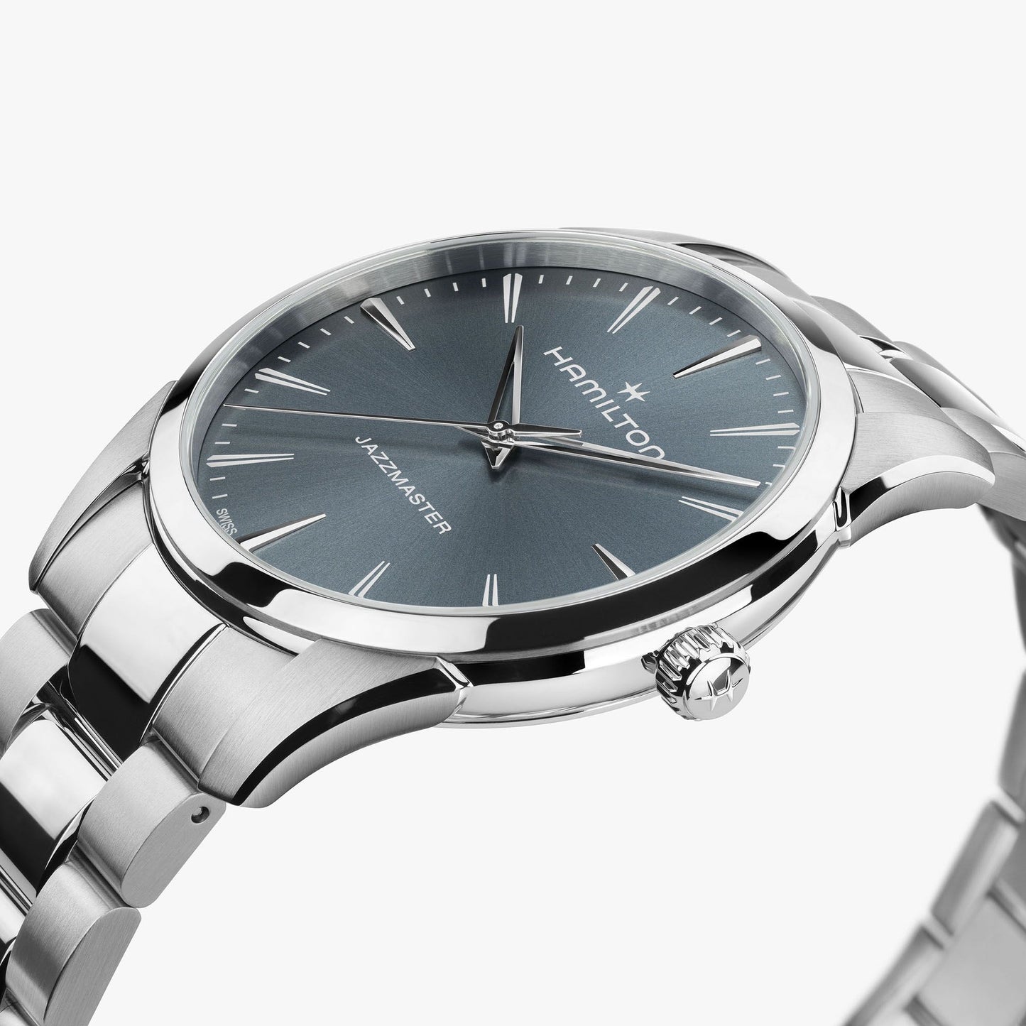 Orologio Hamilton Jazzmaster Quartz 40 Mm Acciaio Braccialato Blu