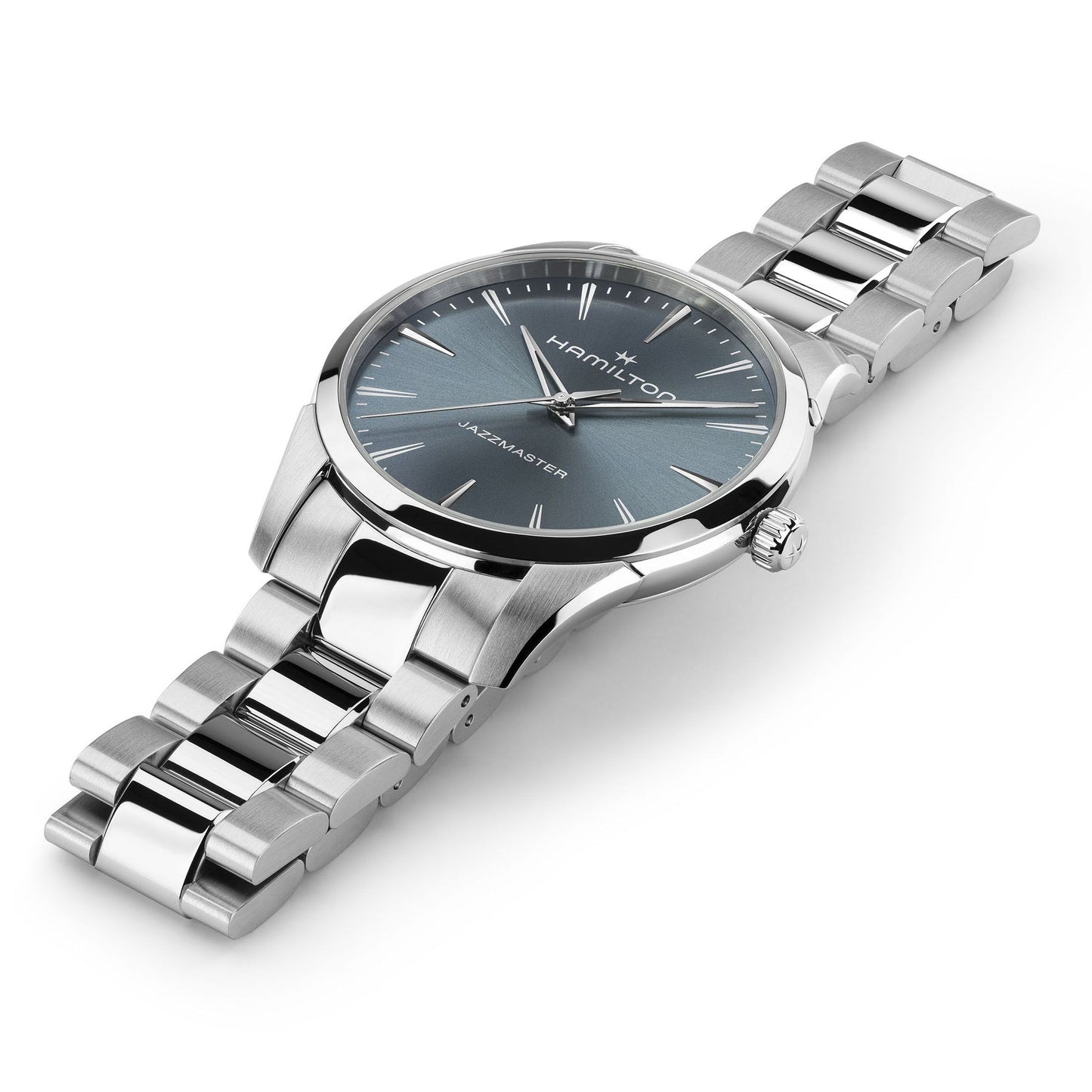 Orologio Hamilton Jazzmaster Quartz 40 Mm Acciaio Braccialato Blu