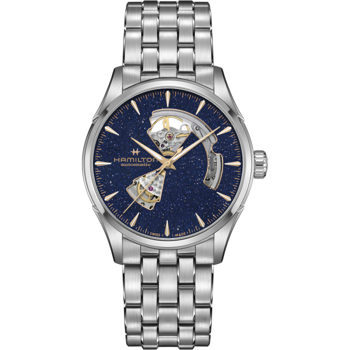 Orologio Hamilton Jazzmaster Open Heart Auto 42 mm Braccialato Blu avventurina