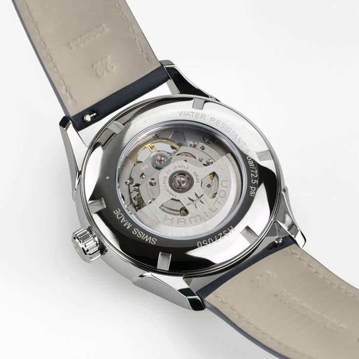 Orologio Hamilton Jazzmaster Open Heart Auto 42 mm Cinturino Pelle Blu