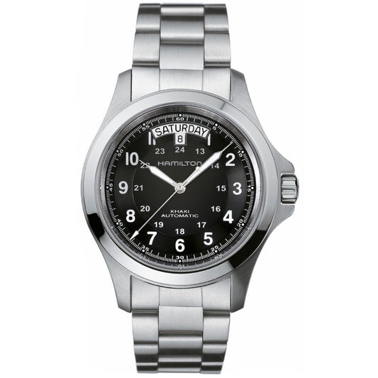 Orologio Hamilton Khaki Field King Day-Date 40 Mm Acciaio Braccialato Nero