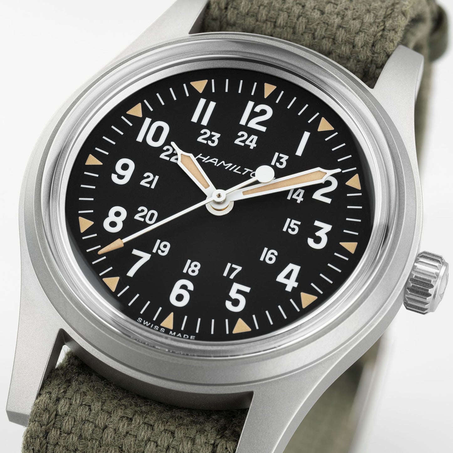 Orologio Hamilton Khaki Field Mechanical 36 Mm Acciaio Cinturino Nato Cotone
