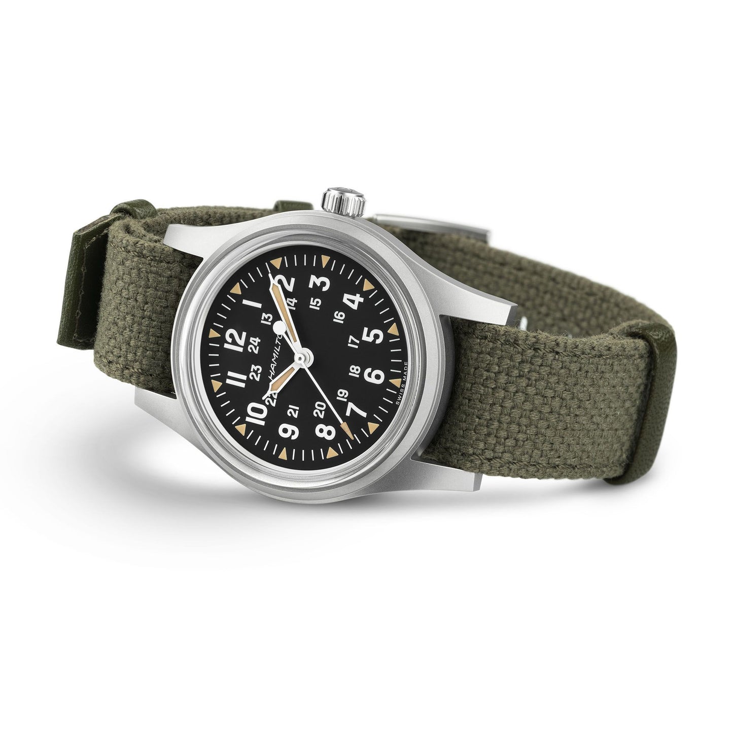 Orologio Hamilton Khaki Field Mechanical 36 Mm Acciaio Cinturino Nato Cotone