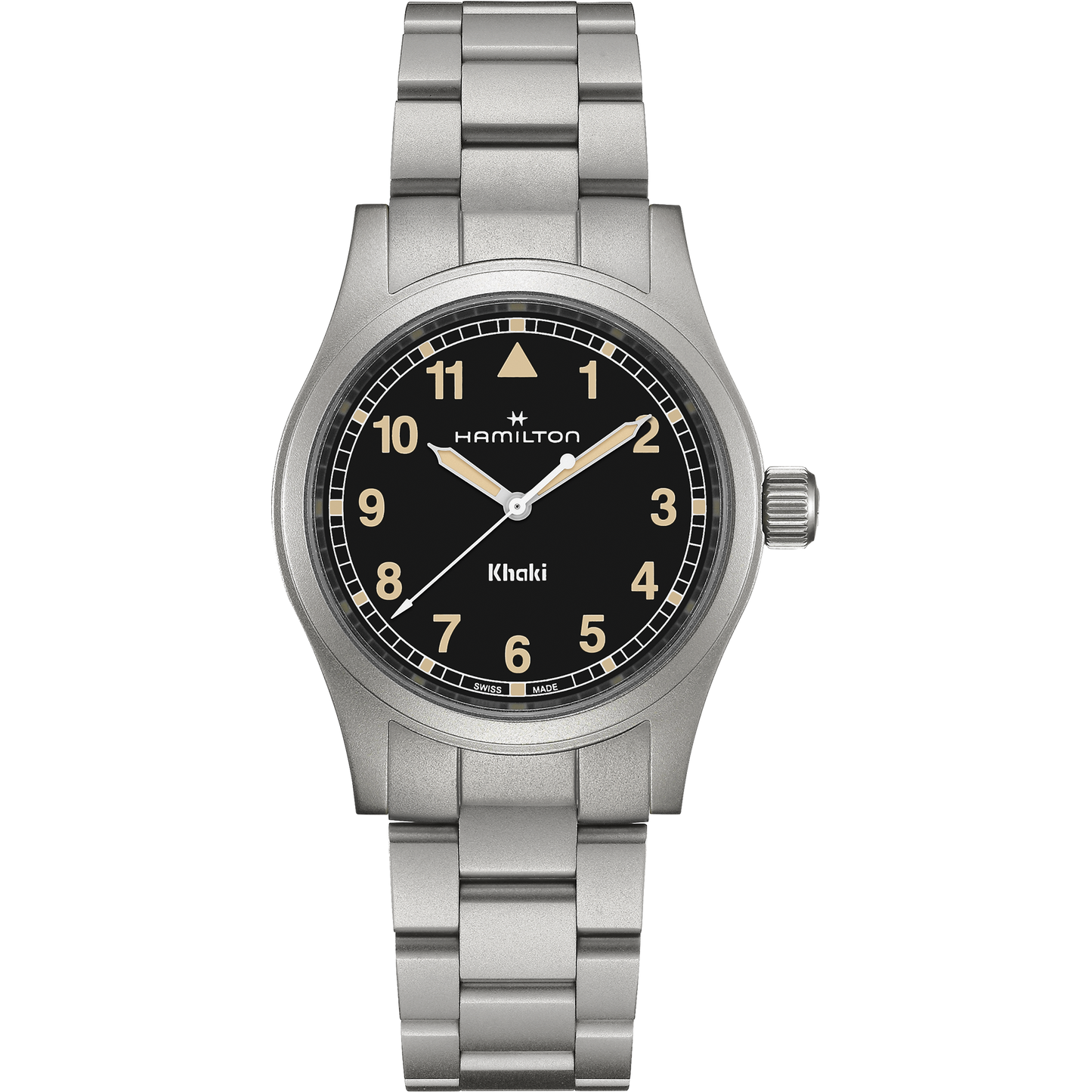 Orologio Hamilton Khaki Field 38 Mm Acciaio Satinato Braccialato Nero