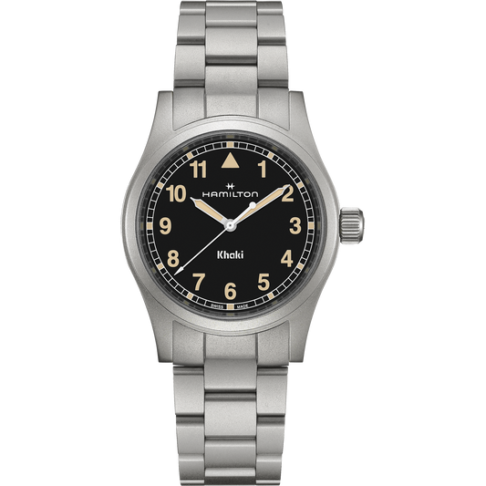 Orologio Hamilton Khaki Field 38 Mm Acciaio Satinato Braccialato Nero