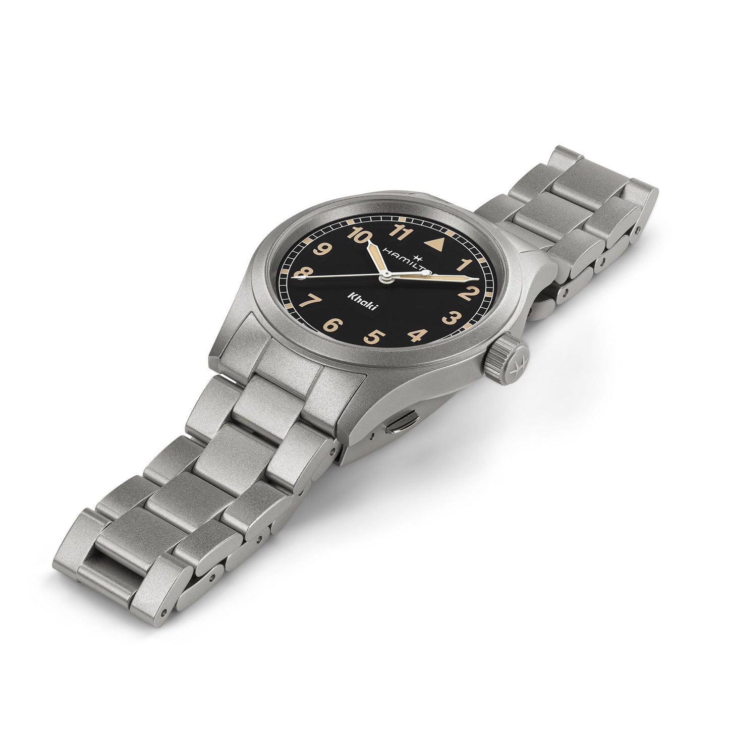 Orologio Hamilton Khaki Field 38 Mm Acciaio Satinato Braccialato Nero