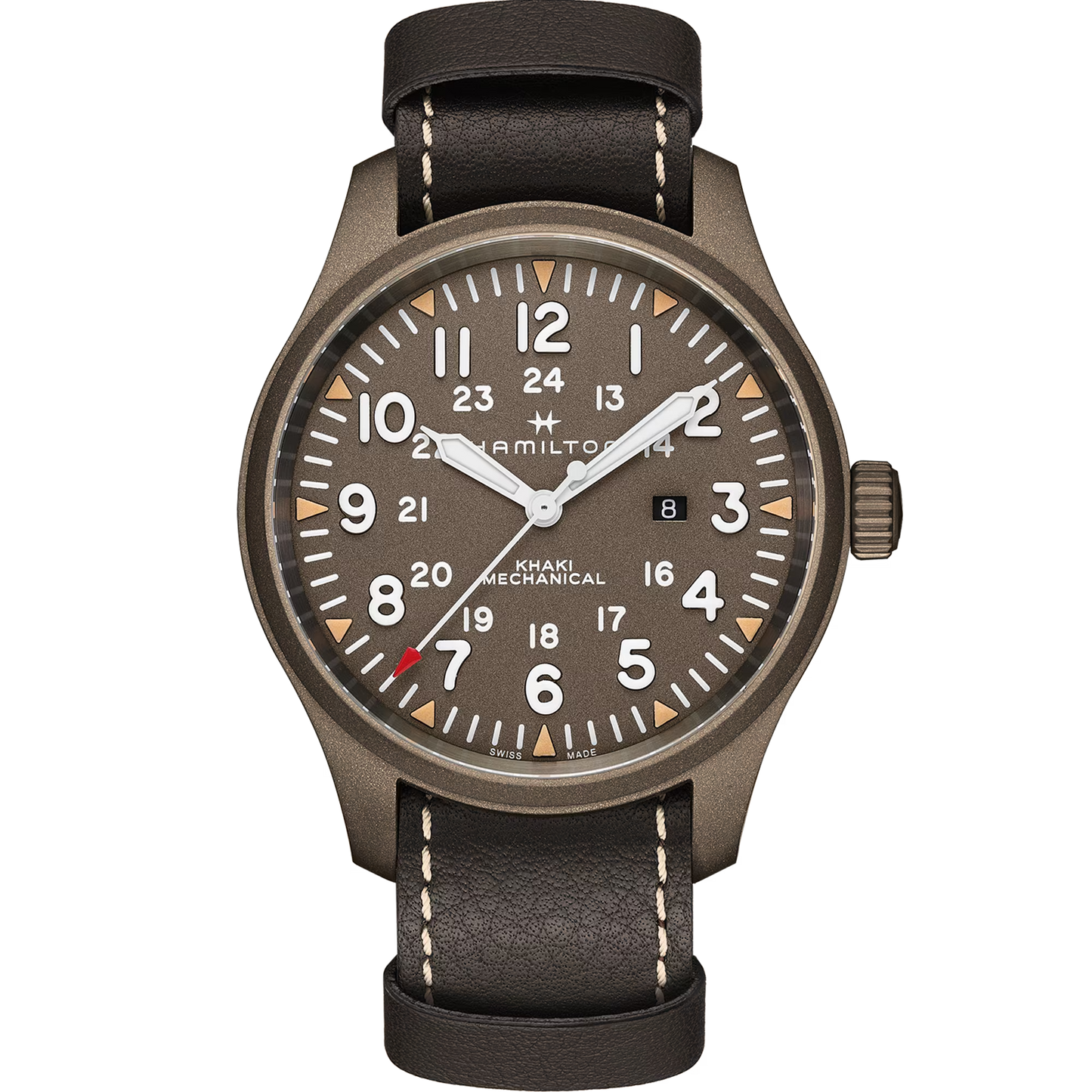 Orologio Hamilton Khaki Field Mechanical Auto 50 mm Marrone