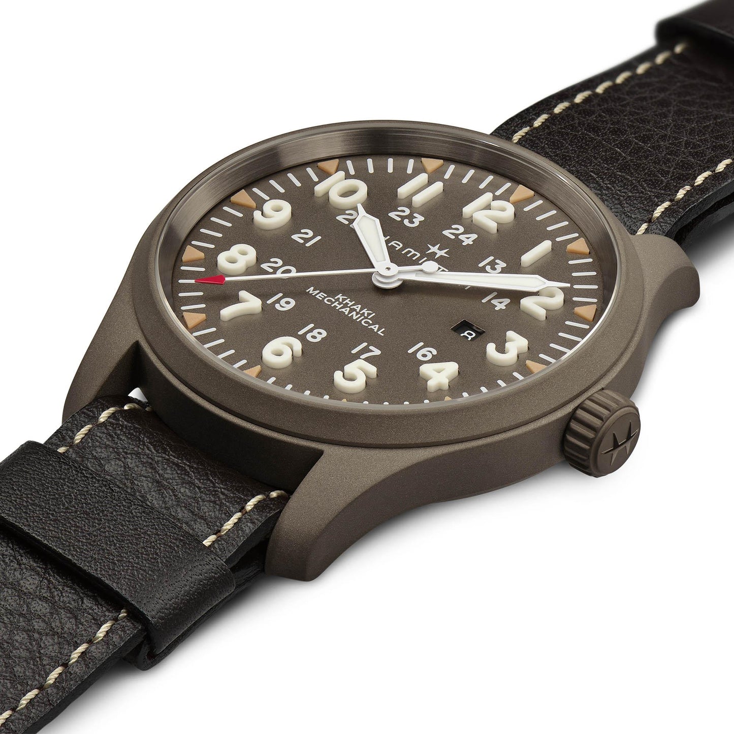 Orologio Hamilton Khaki Field Mechanical Auto 50 mm Marrone