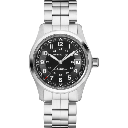 Orologio Hamilton Khaki Field Auto 38 mm Braccialato Nero