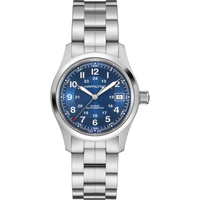 Orologio Hamilton Khaki Field 38 mm Automatico Braccialato Blu