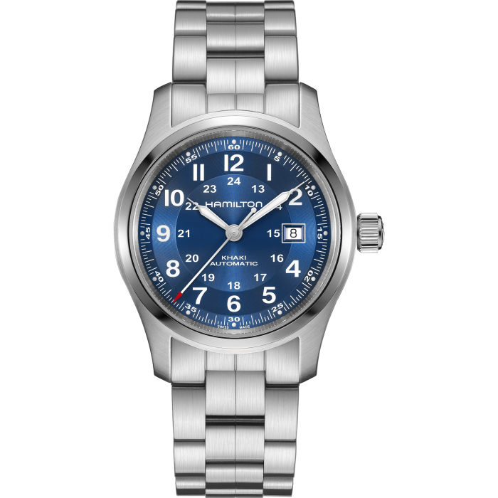 Orologio Hamilton Khaki Field 42 mm Braccialato Blu