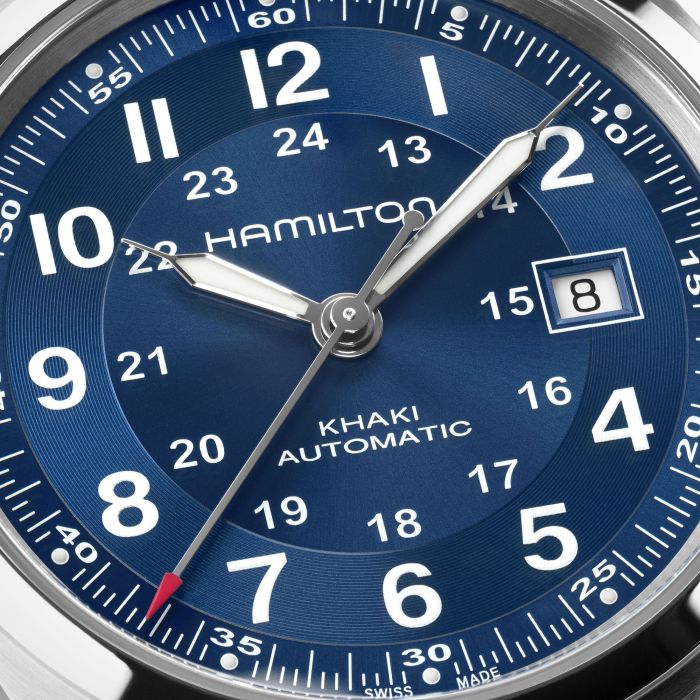 Orologio Hamilton Khaki Field 42 mm Braccialato Blu