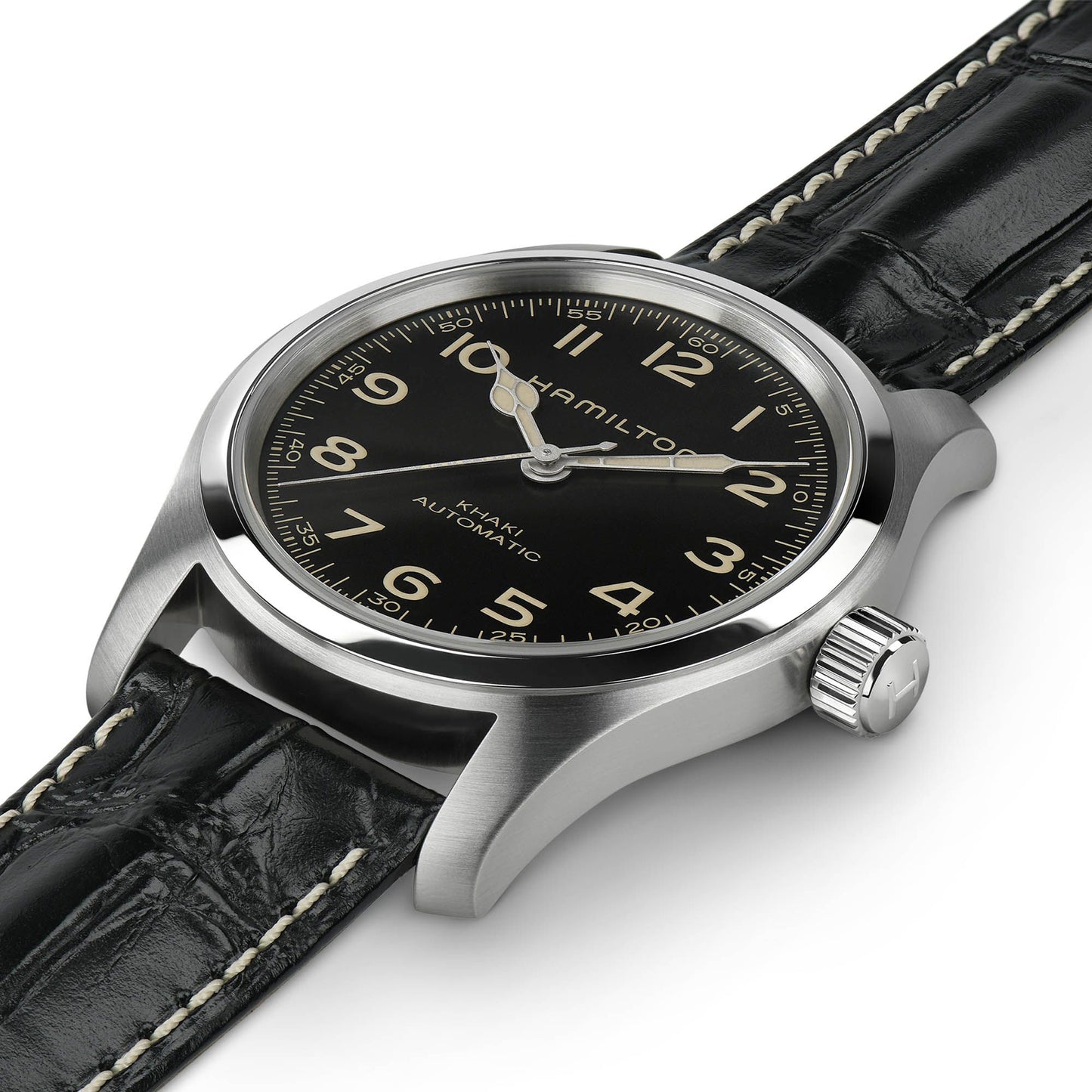 Confezione Speciale Orologio Hamilton Khaki Field Murph 42 Mm Doppio Cinturino Pelle/Acciaio + Utensile Togli Anse