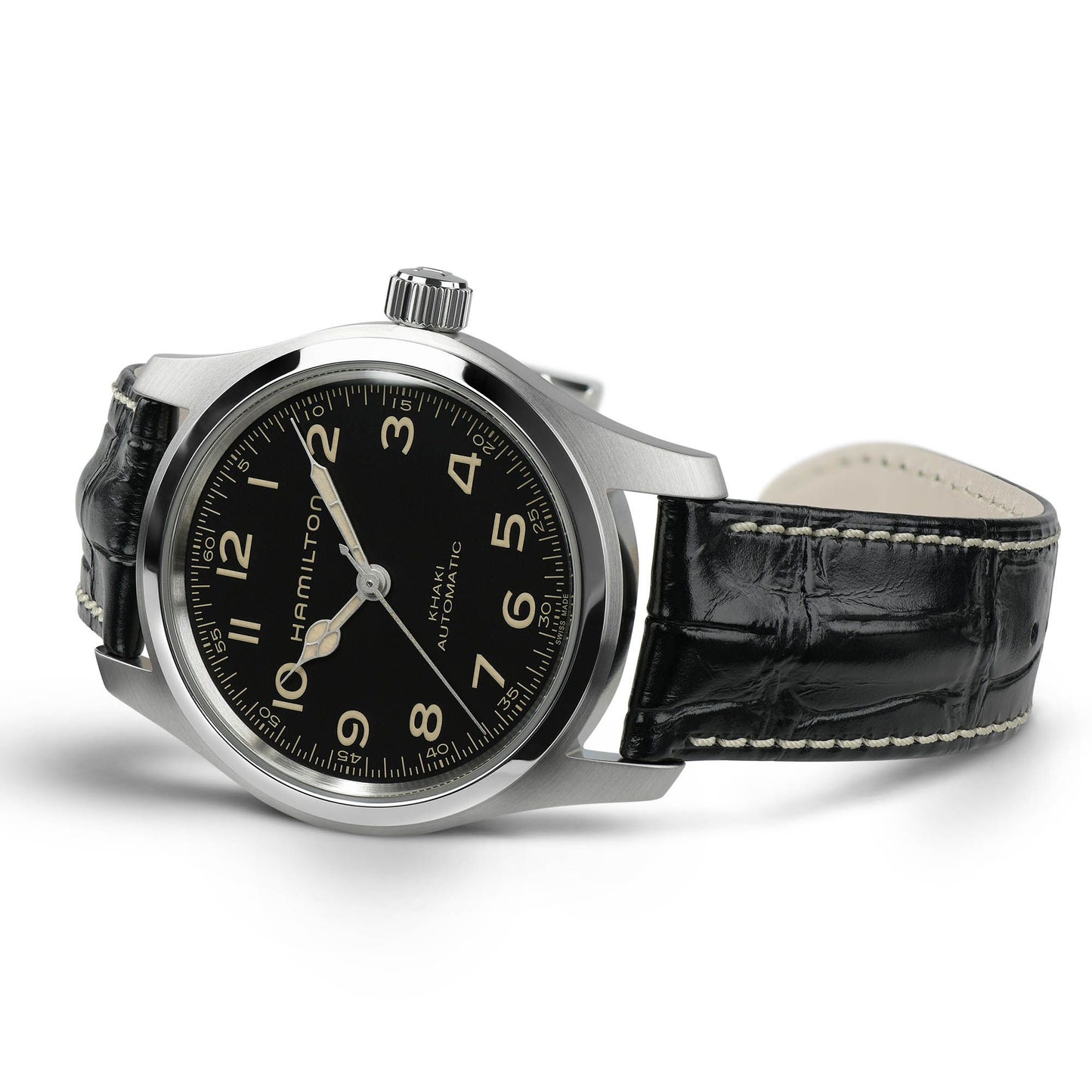 Confezione Speciale Orologio Hamilton Khaki Field Murph 42 Mm Doppio Cinturino Pelle/Acciaio + Utensile Togli Anse