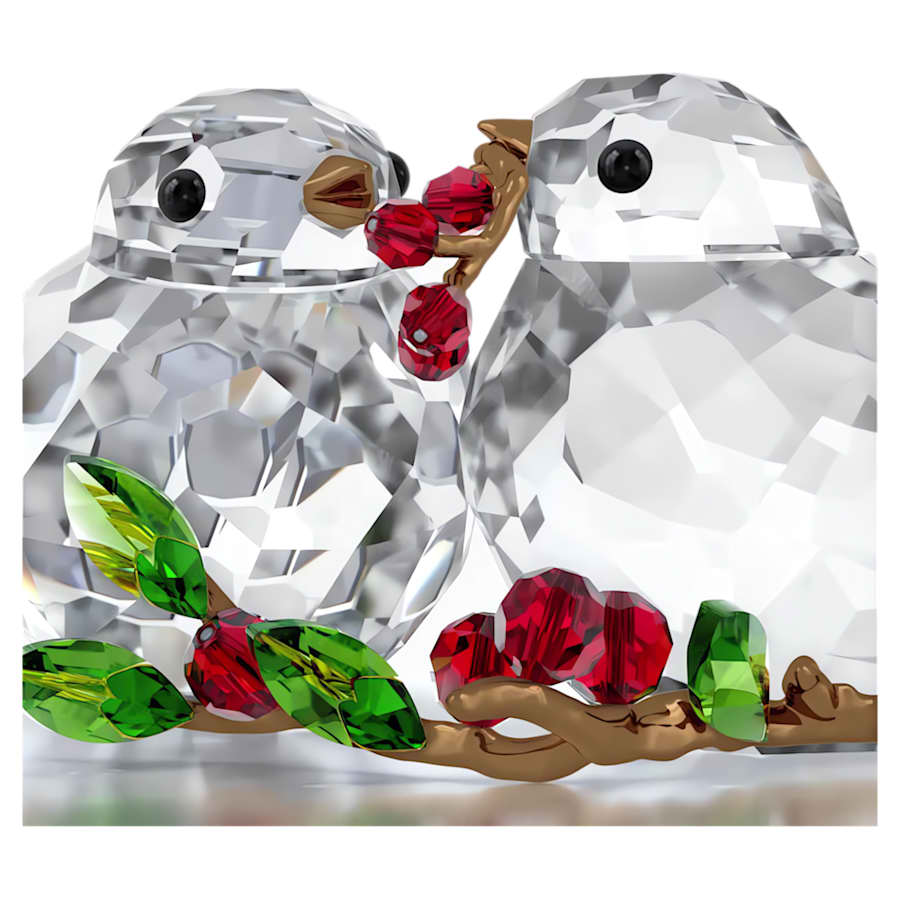 Oggettistica Swarovski Idyllia Bird Couple And Berries, Uccelli e Bacche