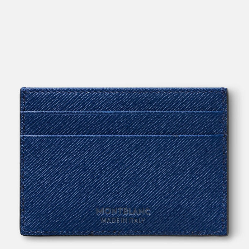 Portacarte Di Credito Montblanc Sartorial 5 Scomparti Pelle Blu