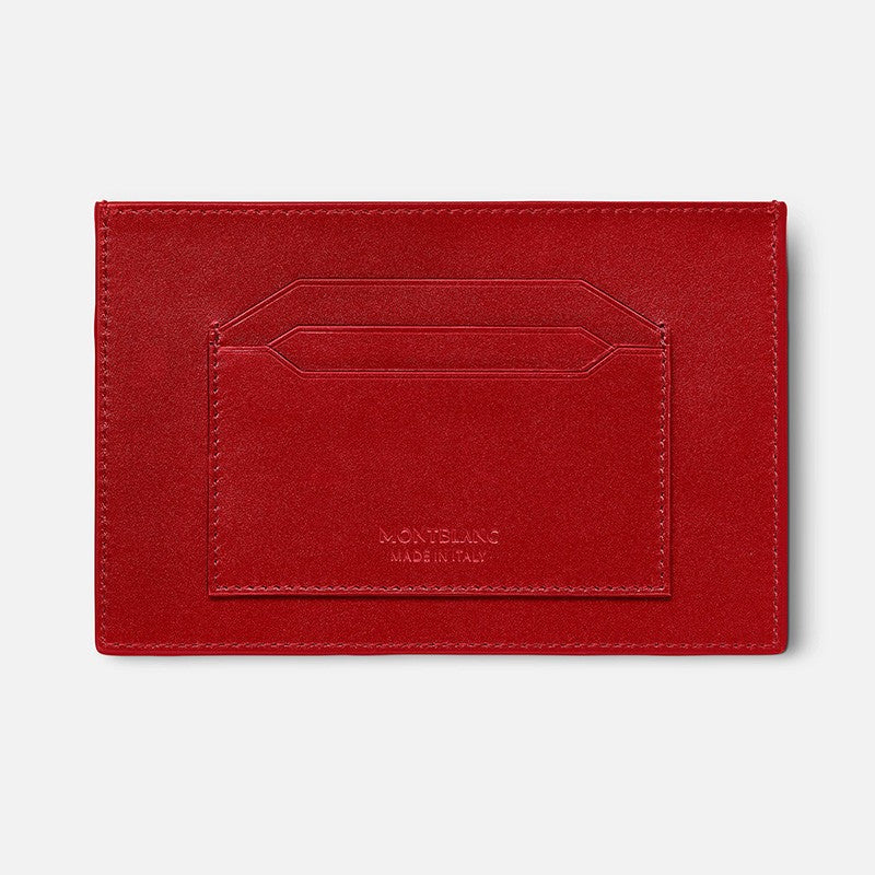 Portacarte Di Credito Montblanc Meisterstuck Bustina 6 Scomparti Pelle Rossa