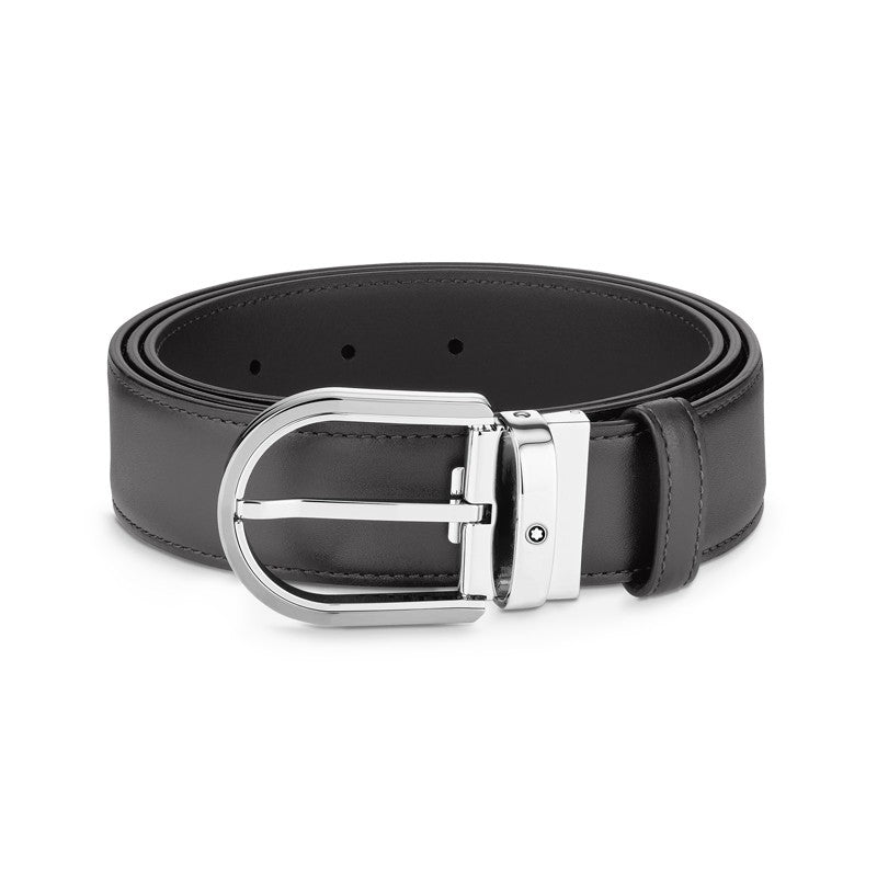 Cinture Montblanc Belt-Horseshoe Cintura Pelle Grigia