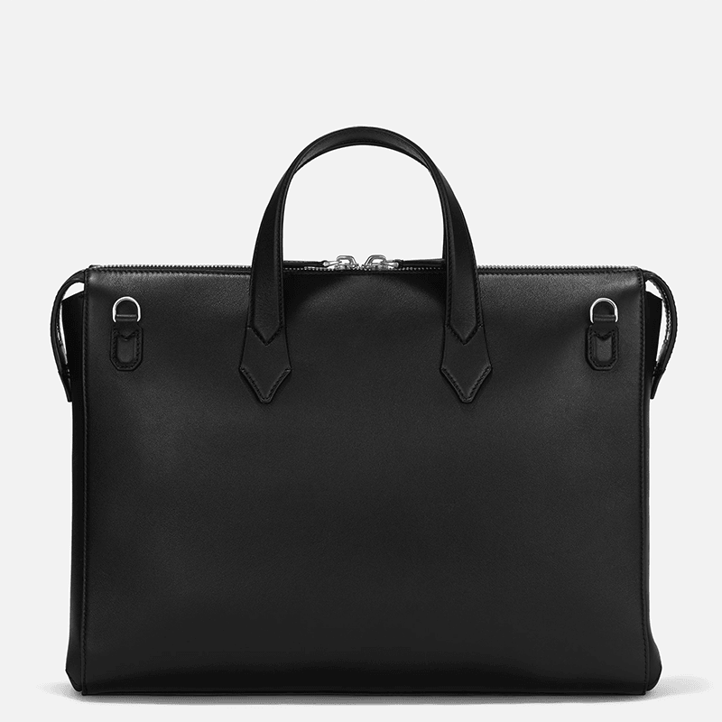 Borse Lavoro Montblanc Meisterstuck Selection Soft Borsa Portadocumenti Piatta Pelle Nera