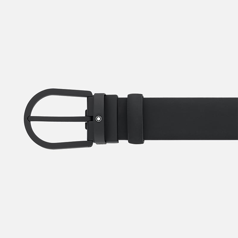 Cinture Montblanc Belt-Horseshoe Cintura Pelle Nera