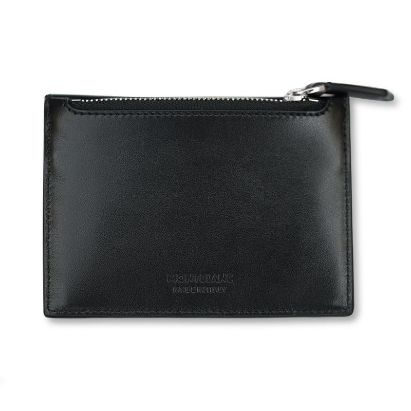 Portacarte Di Credito Montblanc Meisterstuck Bustina Con Zip Pelle Nera