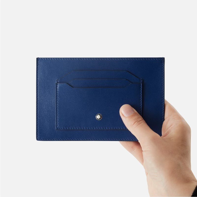 Portacarte Di Credito Montblanc Meisterstuck 6 Scomparti Pelle Blu