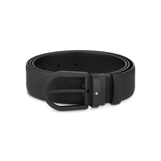 Cinture Montblanc Belt-Horseshoe Cintura Pelle Nera