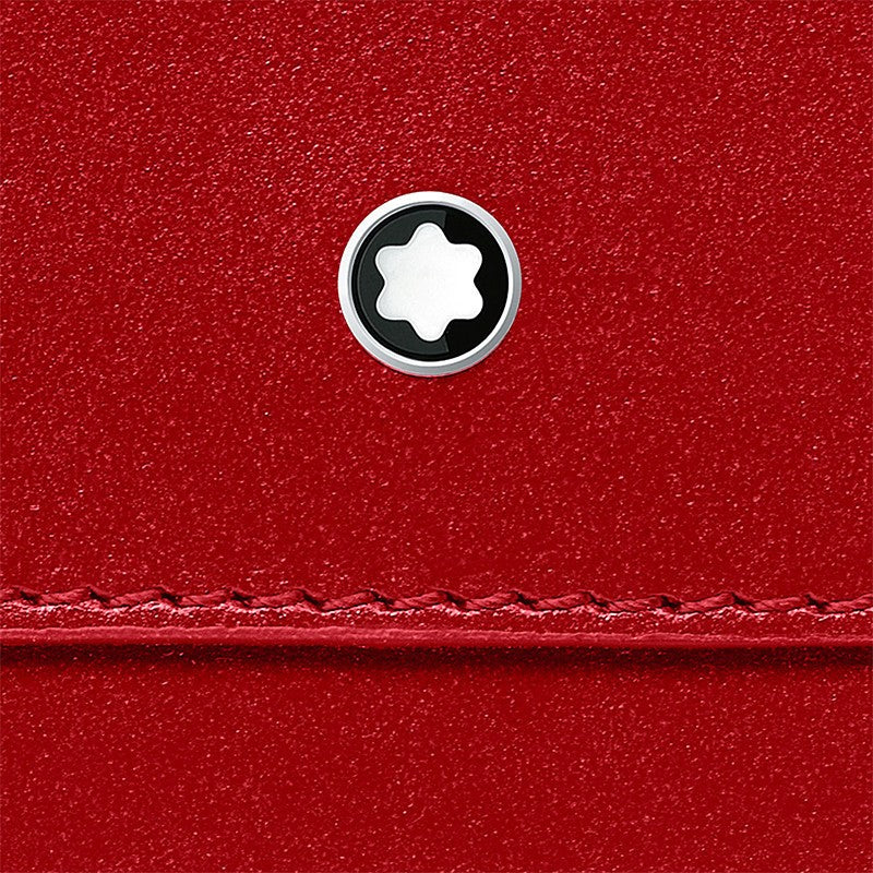 Portacarte Di Credito Montblanc Meisterstuck Bustina 6 Scomparti Pelle Rossa