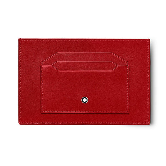 Portacarte Di Credito Montblanc Meisterstuck Bustina 6 Scomparti Pelle Rossa