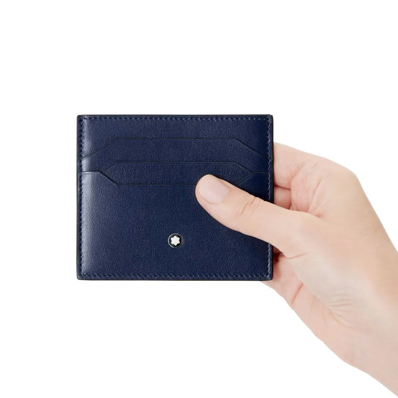 Portacarte Di Credito Montblanc Meisterstuck 6 Scomparti Pelle Blu