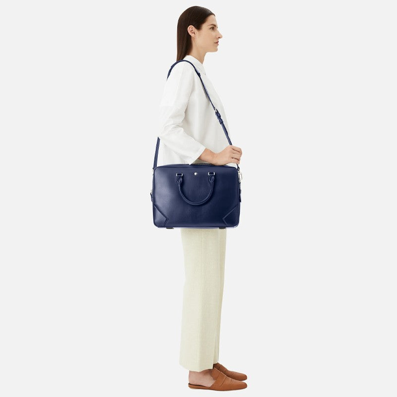 Borse Lavoro Montblanc Meisterstuck Borsa Portadocumenti Pelle Blu