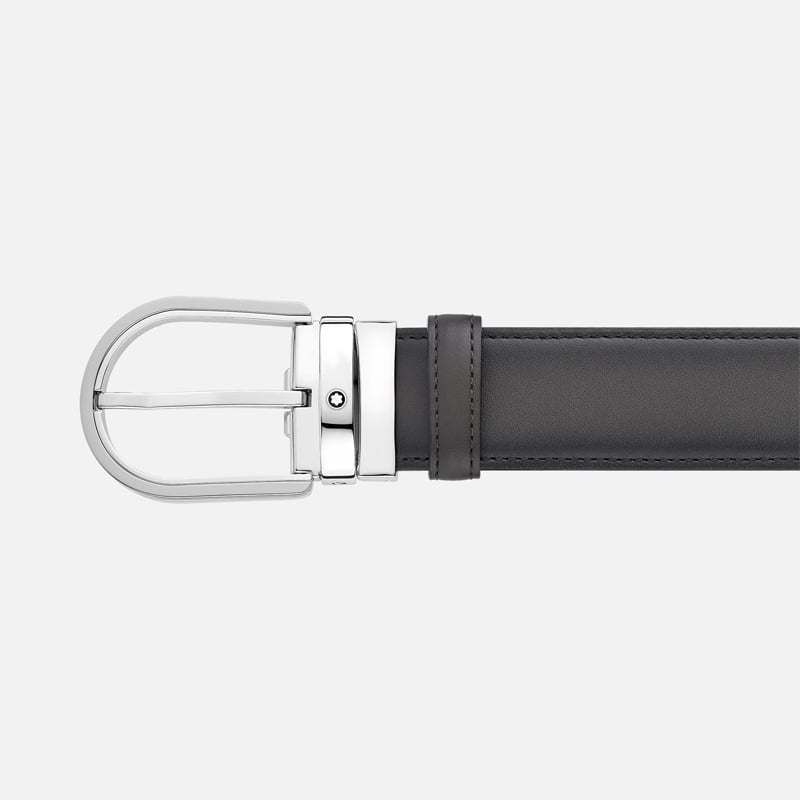 Cinture Montblanc Belt-Horseshoe Cintura Pelle Grigia