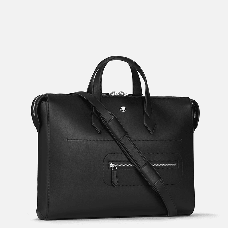 Borse Lavoro Montblanc Meisterstuck Selection Soft Borsa Portadocumenti Piatta Pelle Nera